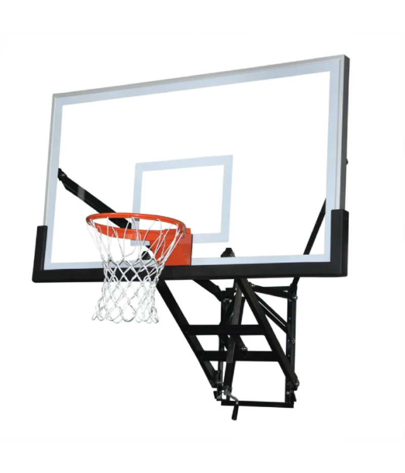 Basketball hoop with glass backboard